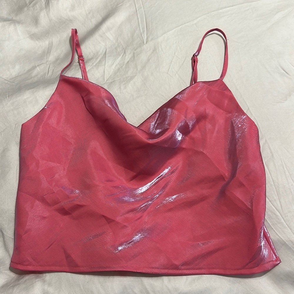 Boutique pink shiny tank, Sans Souci, size medium